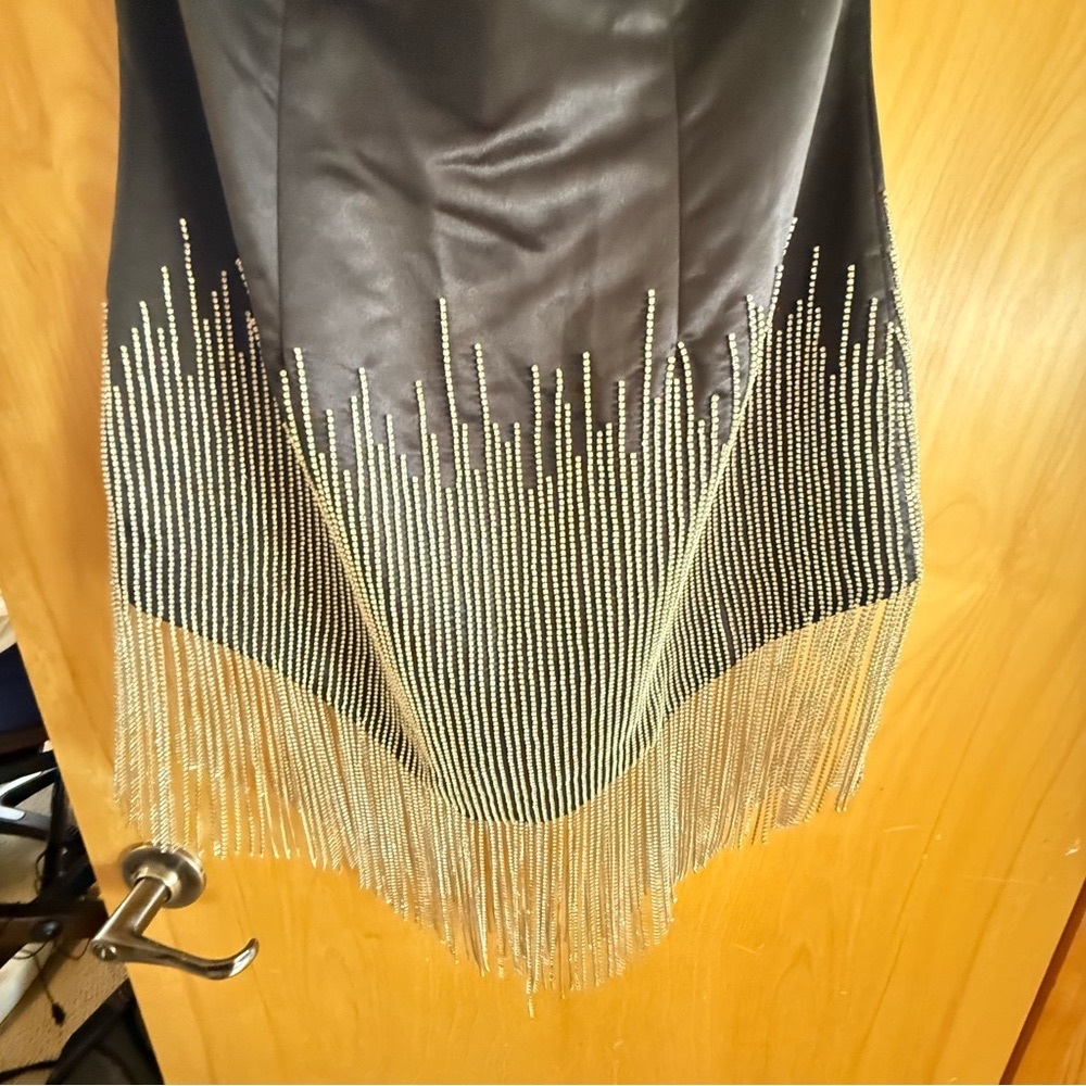 Retrofete Elegant Black and Silver Fringe Dress - Picture 10 of 16
